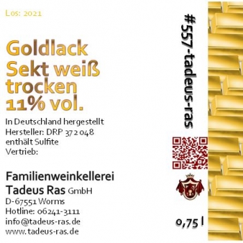 Ras Goldlack Sekt weiß trocken